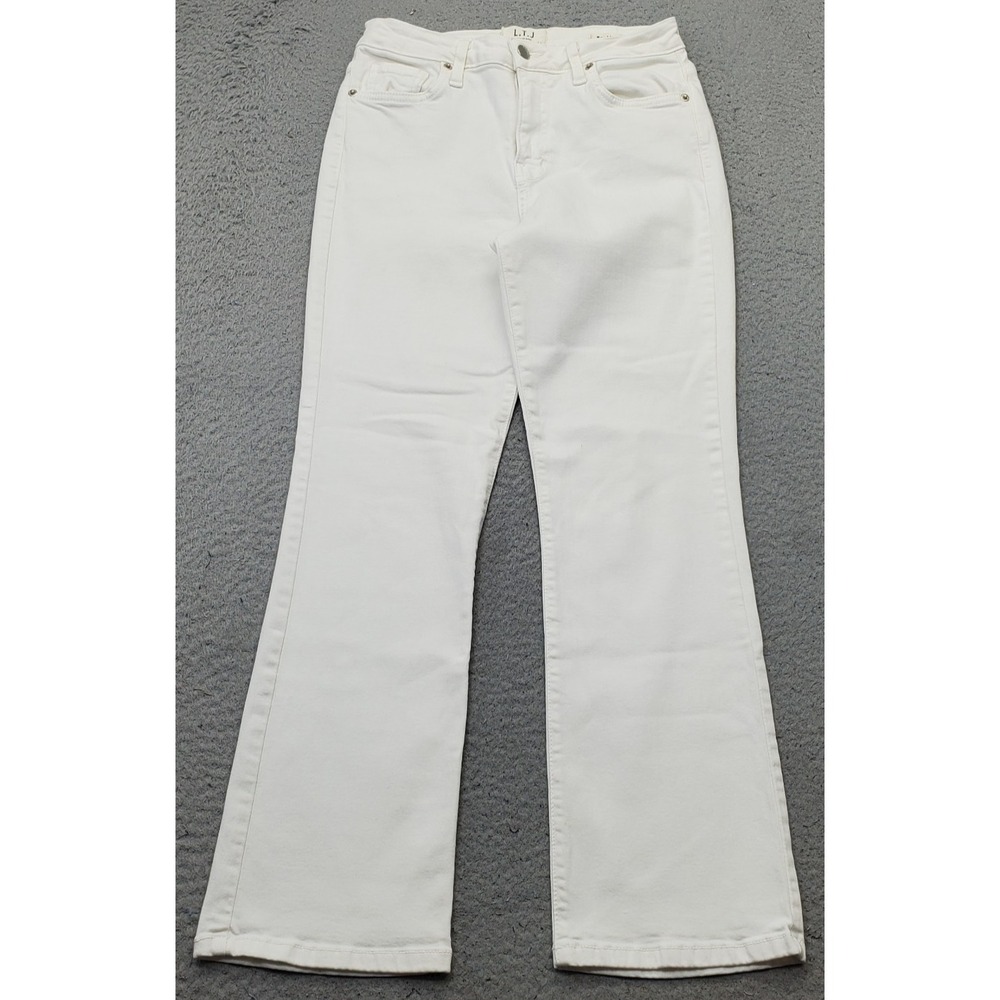 L.T.J Letter to Juliet Bambino Jeans Womens 26 White Denim Stretch Flared Leg